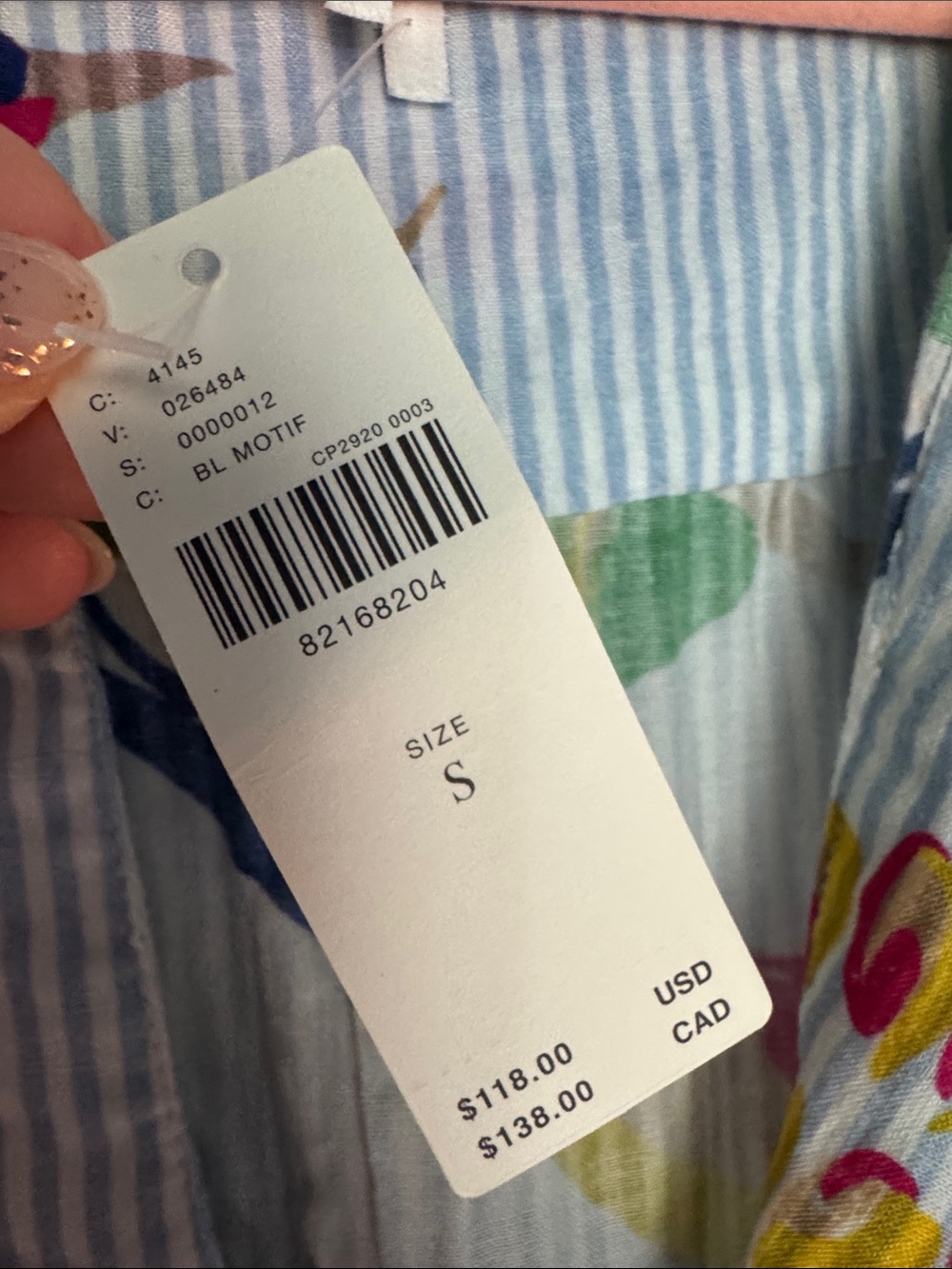 Anthropologie Light Blue Striped Maxi Dress with Colorful Parrot Print - Picture 4 of 5